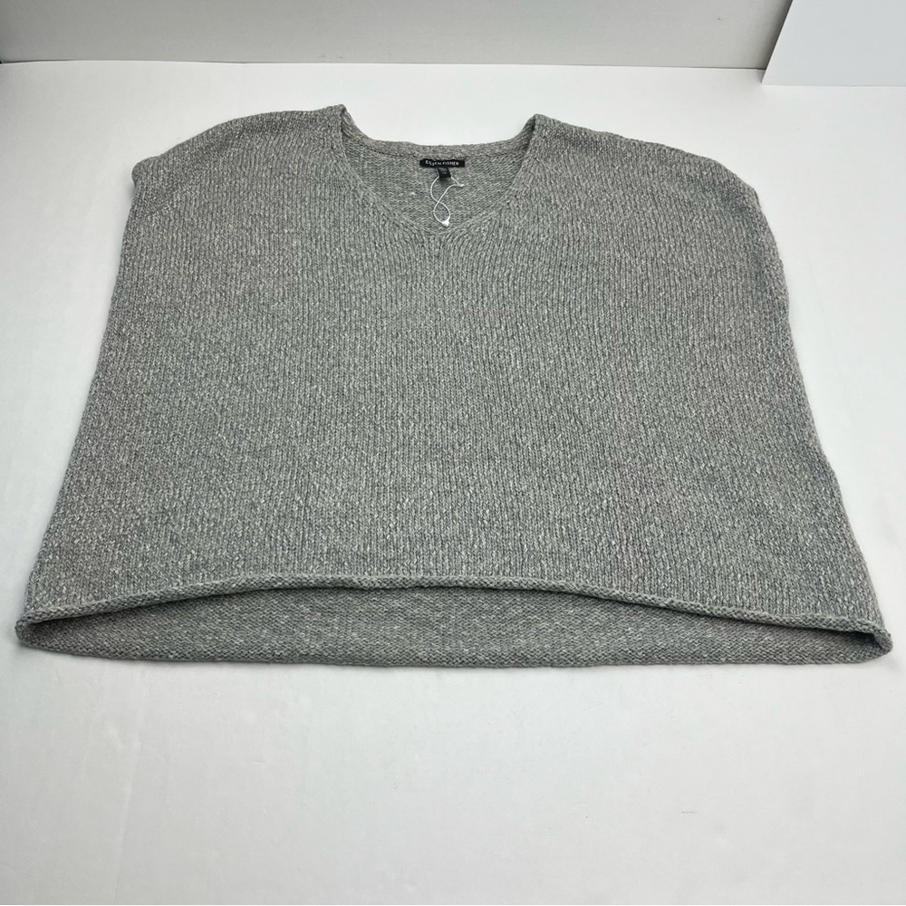 V-Neck Grey Knit Women's Top